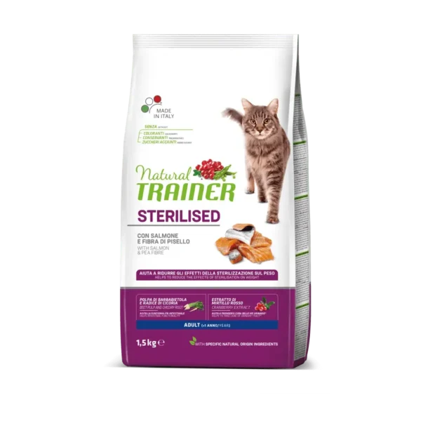 NATURAL TRAINER FELINE ADULT STERIL SALMON 10KG (NDR)