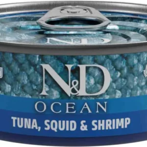 FARMINA ND CAT OCEAN ATUN CALAMAR GAMBA CAJA 24X70GR