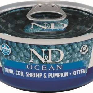 FARMINA ND CAT KITTEN OCEAN ATUN BACALAO CALABAZA 24X70GR