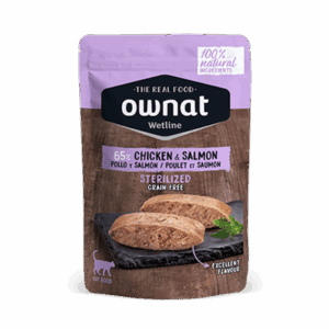 OWNAT WETLINE CAT STERILIZED CHICKEN & SALMON 12 X 85 GR